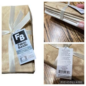Fabric Bundle 5 Pieces 5 Designs 18“ x 21“ 100% Cotton Natural Colors